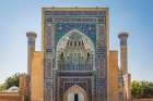 Samarkand, Uzbekistan, Central Asia. The beautifully decorated Gur-i Amir Mausoleum. Art Print